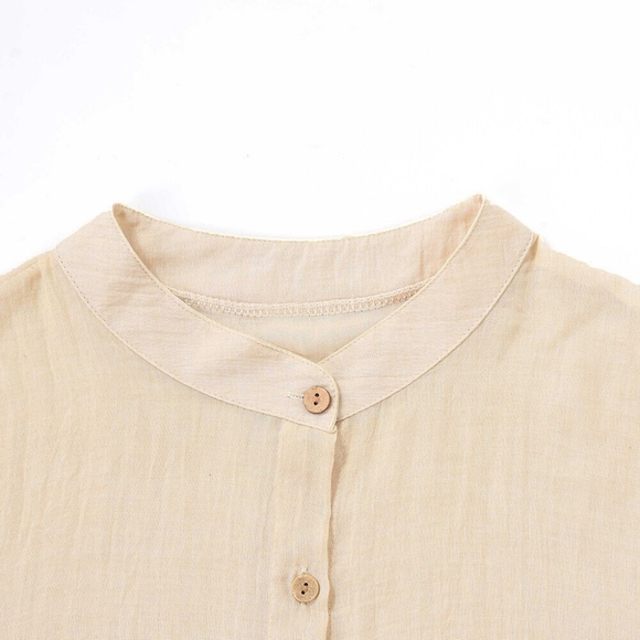 Women's cotton linen T-shirt dress ladies casual loose tops shirt big yards medi - Picture 3 of 4